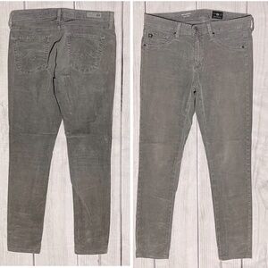 AG Corduroy The Leggings Super Skinny Gray Pants size 26